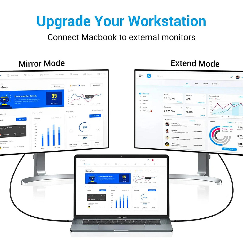 Кабель USB 3.1 Type-C M - HDMI M, 2.0m v.2.0 4K 60Hz Aluminum Alloy Type чорний Vention Винница - изображение 4