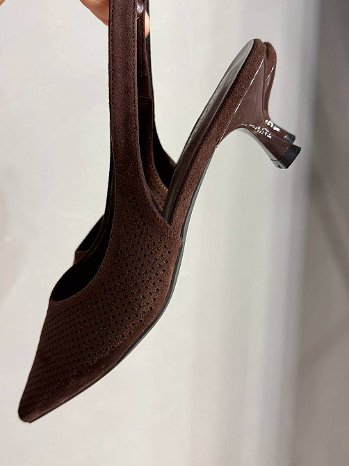 Туфлі жіночі Meideli 2051-38 slingback човники замшеві з перфорацією коричневі, 35, 23 см Київ - фото 14