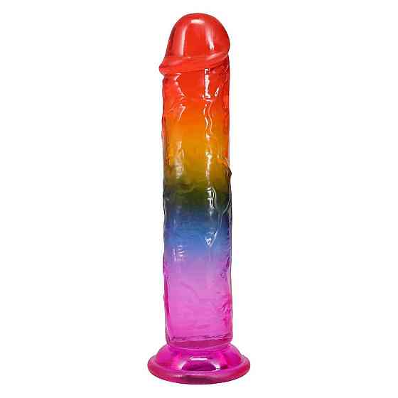 Дилдо Doc Johnson Crystal Jellies - 7.5 Inch Dong - Rainbow Sex Aura Киев