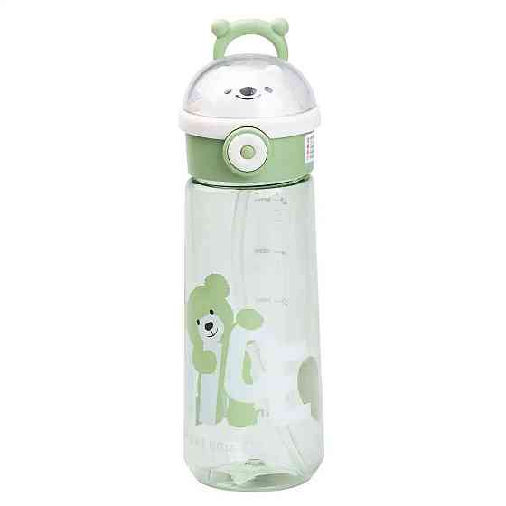 Зеленая бутылка для воды 620 мл с трубочкой Киев