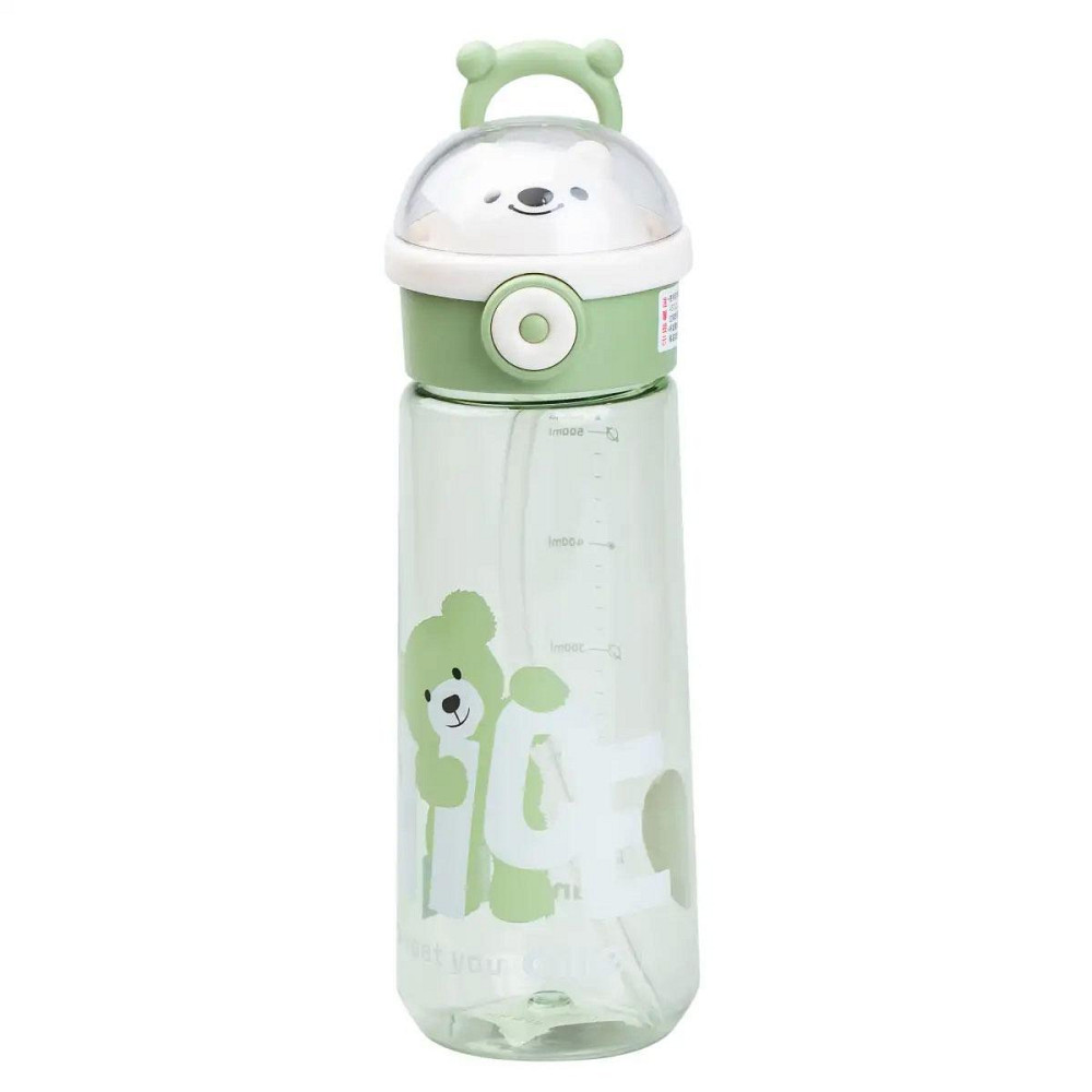 Зеленая бутылка для воды 620 мл с трубочкой Киев - изображение 1