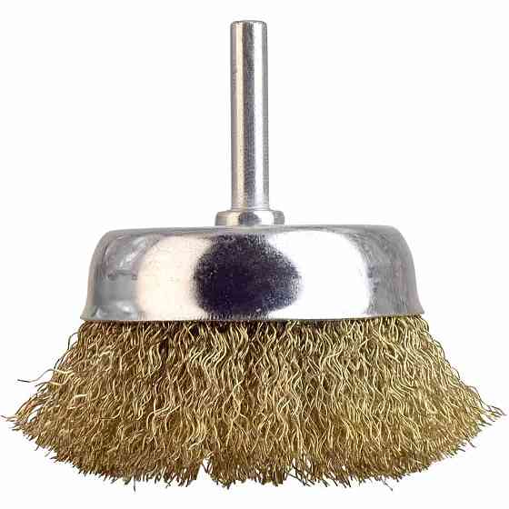 Щетка проволочная чашевидная Ø75мм хвостовик Ø6мм (латунированная) SIGMA (9015071) Ровно