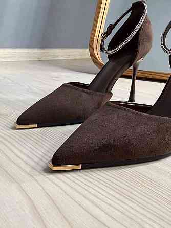 Туфли женские Meideli 50-48 D’Orsay на шпильке с ремешком замшевые со стразами коричневые, 37, 23,5 см Киев