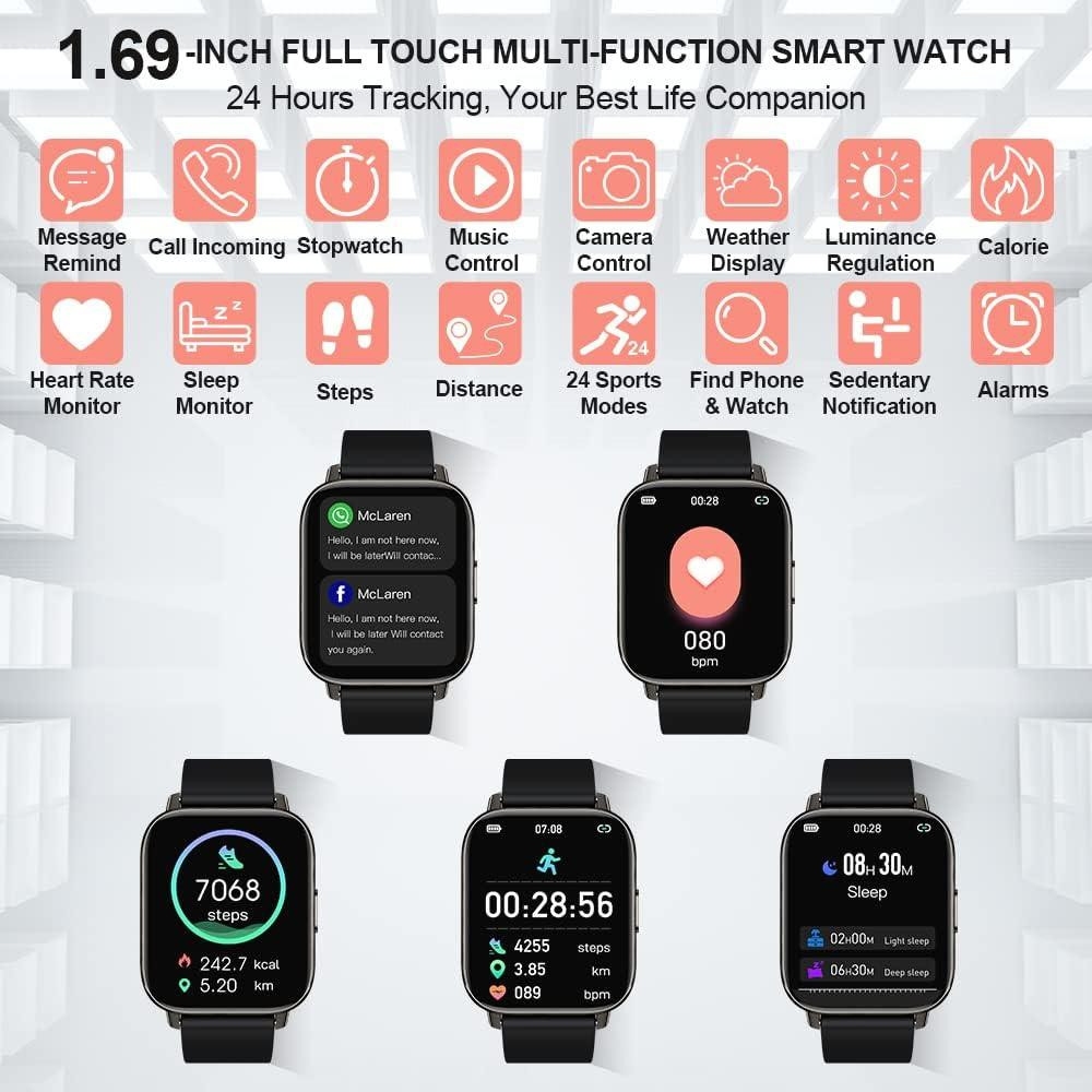Смарт-часы MOLOCY P32 Black — Умные фитнес-часы 1.69