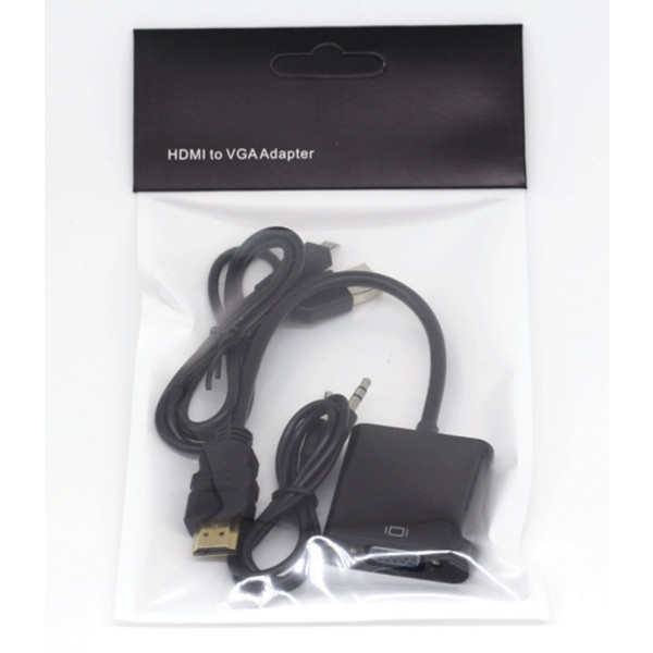 Перехідник HDMI M -> VGA F (з аудіо інтерфейсом), кабель 20см. OEM (S0223) Київ - фото 6