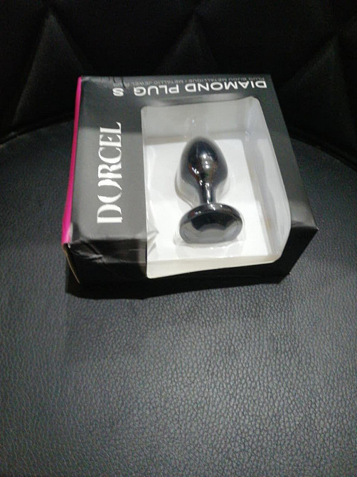 Металева анальна пробка з кристалом Dorcel Diamond Plug Black S (м'яте паковання!!!) Sex Aura Київ - фото 2