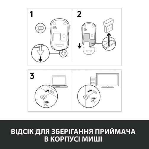 Миша Logitech Wireless Mouse M185 BLUE - EWR2 (910-002236) (6877534) Киев