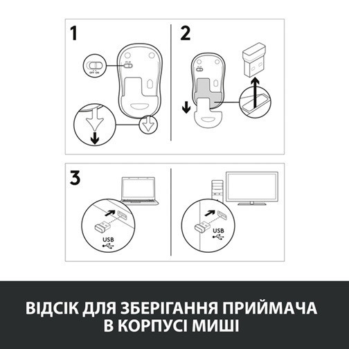 Миша Logitech Wireless Mouse M185 BLUE - EWR2 (910-002236) (6877534) Киев - изображение 6