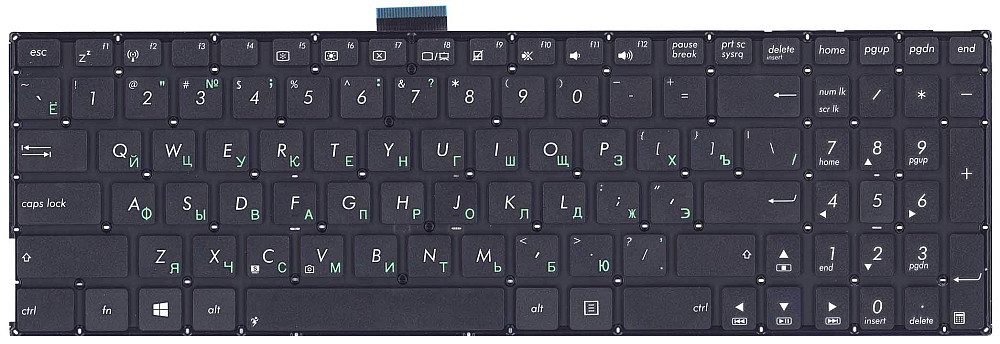 Клавиатура для ноутбука Asus (X555L) Black, (No Frame), RU Вінниця - фото 2