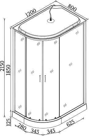 Душовий бокс асиметричний правий REGA L120FFSR BRAVO (3уп.) Київ