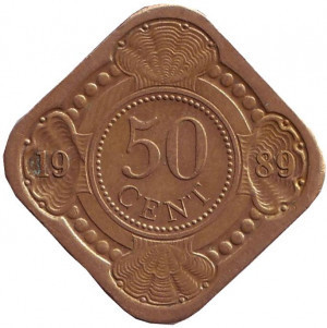 Монета 50 центов. 1989 год, Нидерландские Антильские острова. Полтава - изображение 1