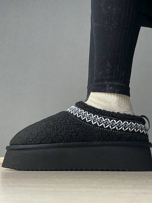 Угги женские Itts 1801-1 тапочки на платформе с мехом тедди черные, 36, 23 см Киев - изображение 15