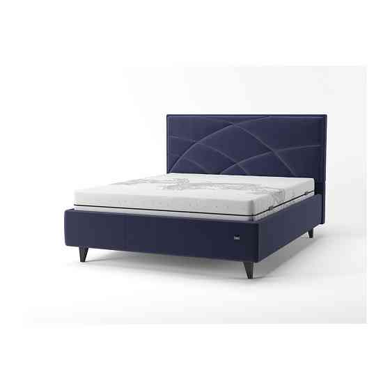 Ліжко NettaDesign Comfort з нішею для білизни на ніжках 140x200 синій Київ