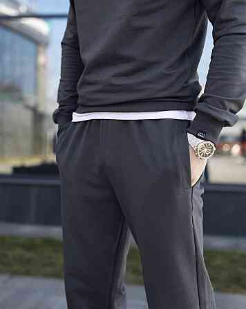 Чоловічі штани джогери з кишенями темно-сірі Pobedov 95 Київ