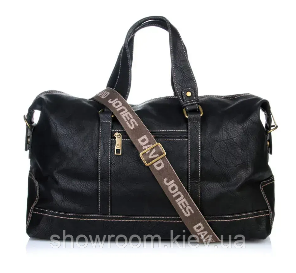 Чоловіча дорожна сумка саквояж David Jones (7920) чорна Київ - фото 2