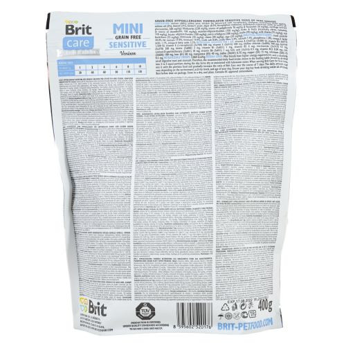 Корм сухий Brit Care Grain Free Mini Sensitive для собак мініатюрних порід з чутливим травленням з олениною 400 г Київ - фото 3