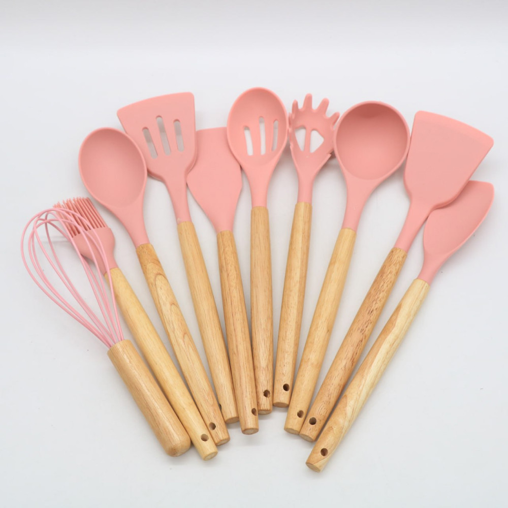 Набір кухонного приладдя, 19 предметів Kitchen Set, Рожевий / Набір приладів для кухні / Набір для кухні Київ - фото 8