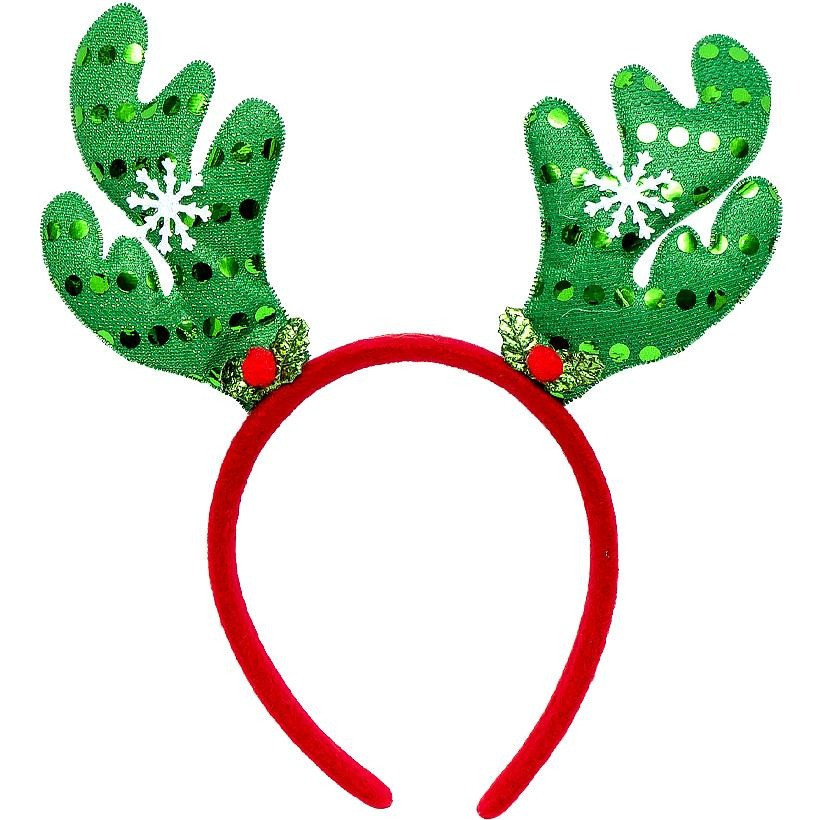 Обідок новорічний "Оленячі роги" 2502(Green) зелений Вінниця - фото 1