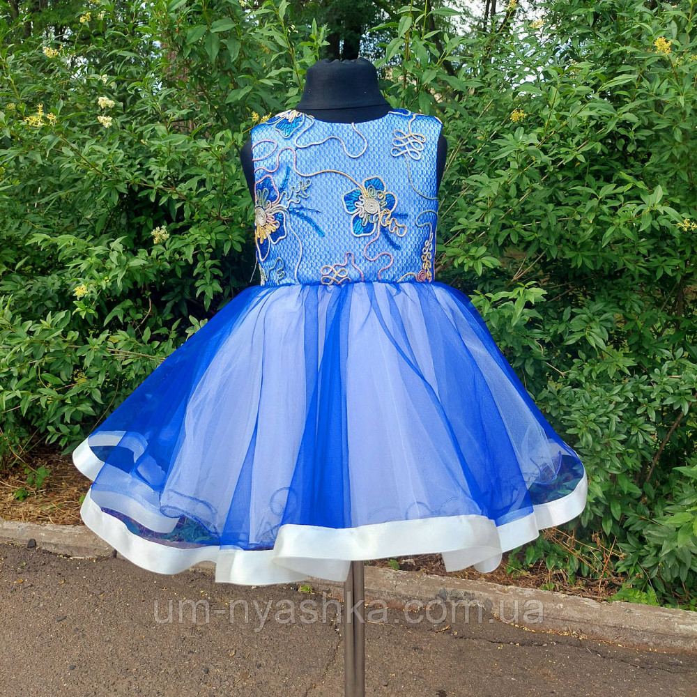 Нарядное платье на 1 годик синее "Узор" Кривой Рог - изображение 6