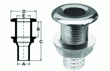 Штуцер сливной метал. d18мм/sea drains with hose adapter mirror polished s.s. Дніпро