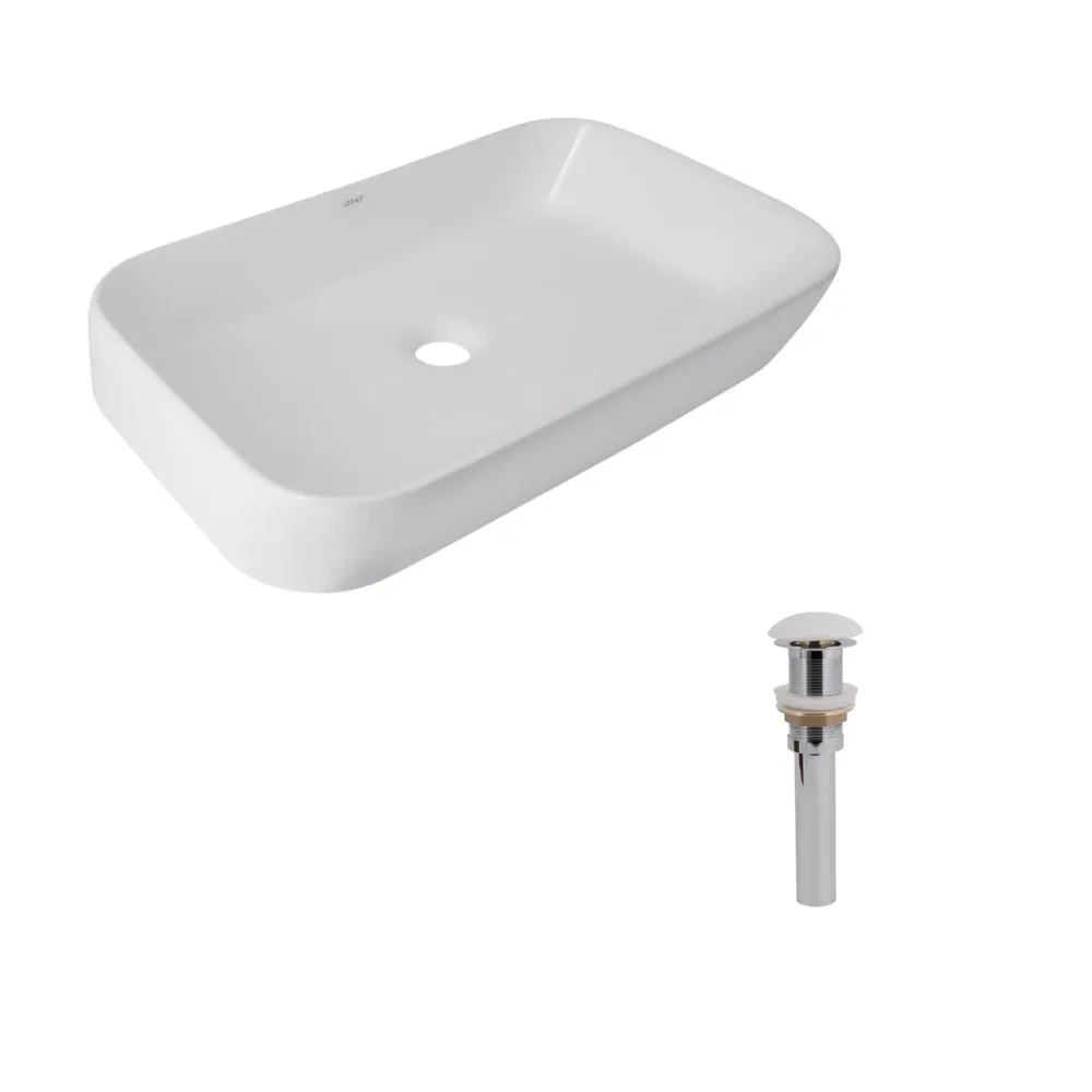 Комплект Qtap Scorpio: Раковина накладная 550x390x120 мм, White, прямоугольная + Донный клапан Pop-up PU02 Киев - изображение 7