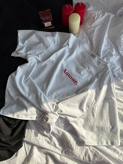 Женская базовая оверсайз футболка AMOUR из турецкого кулира Одесса - изображение 3