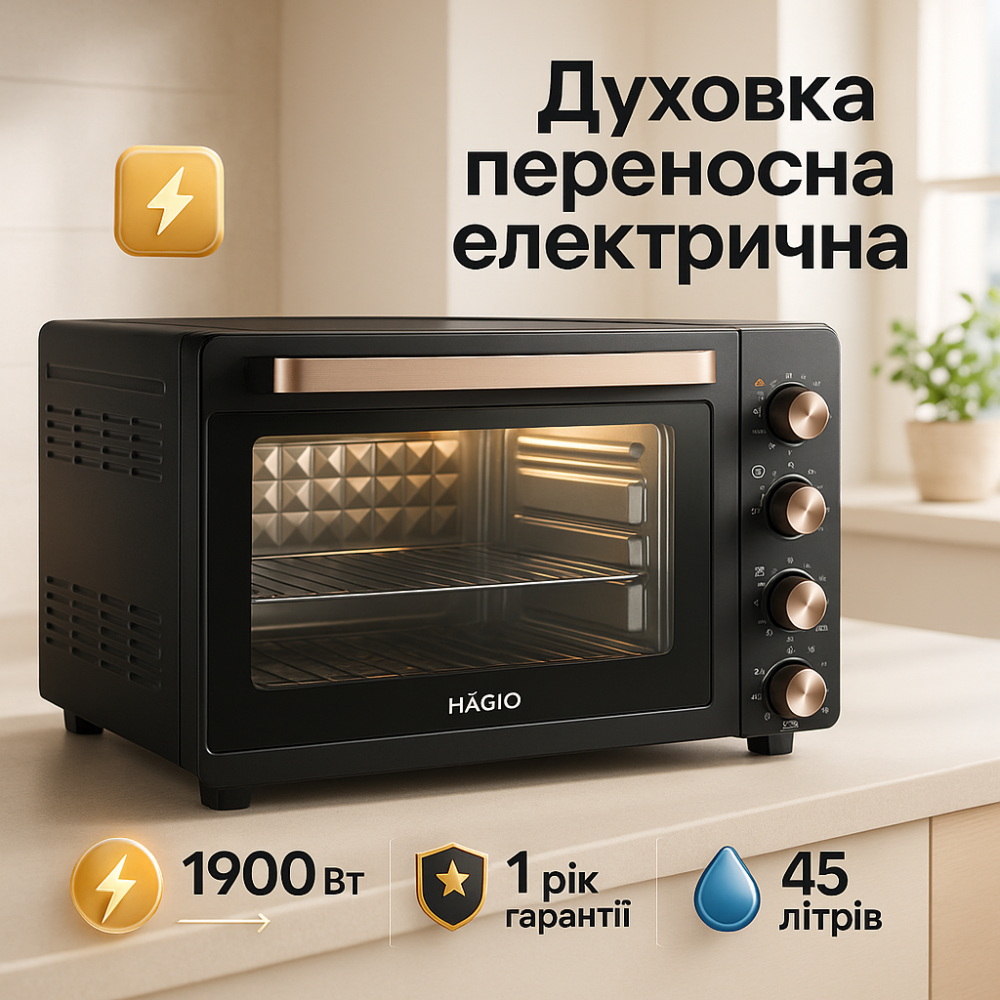 Електродуховка для випічки з конвекцією Magio MG-251 45 л, Багатофункціональна сімейна електродуховка MF-58 Львів - фото 9