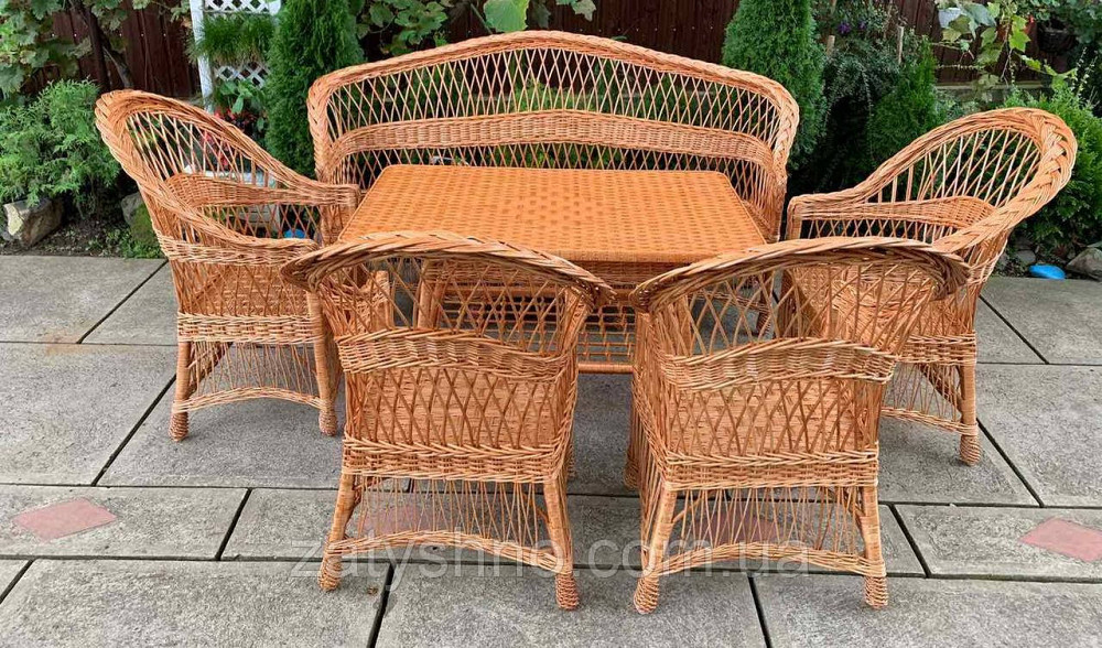 Набор плетеной мебели из лозы с диваном Киев - изображение 7