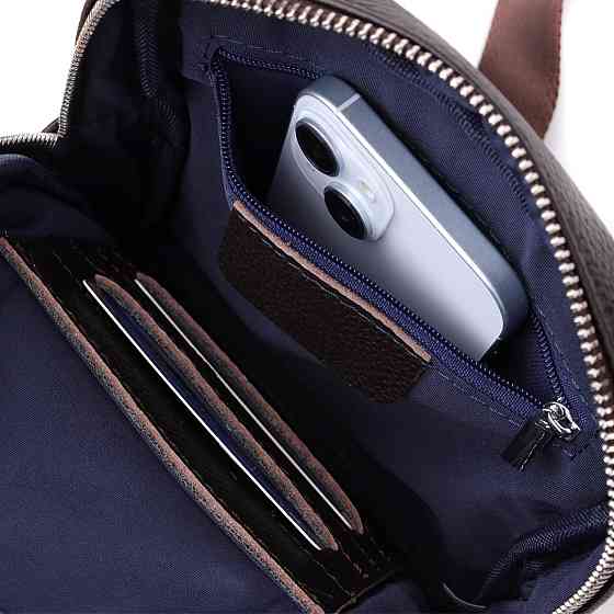 Мужская вертикальная сумка из натуральной кожи Коричневый (Vintage) Киев