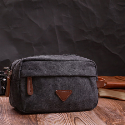 Сумка Vintage Для чоловіків на два відділення з текстилю Чорна (22233) Вінниця - фото 10