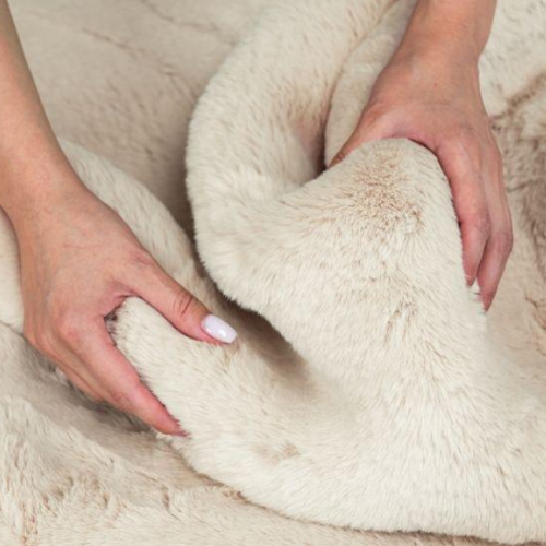 Килимок для підлоги з еко-хутра ТМ Dariana Elegant 60*120 см ванільно-бежевий Житомир