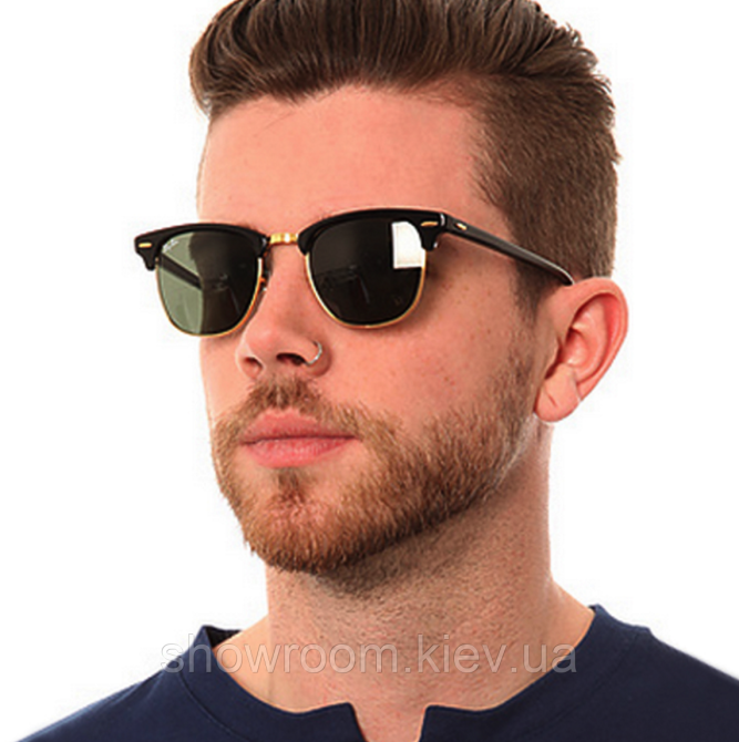 Сонцезахисні окуляри RAY BAN 3016 clubmaster black LUX Київ - фото 9