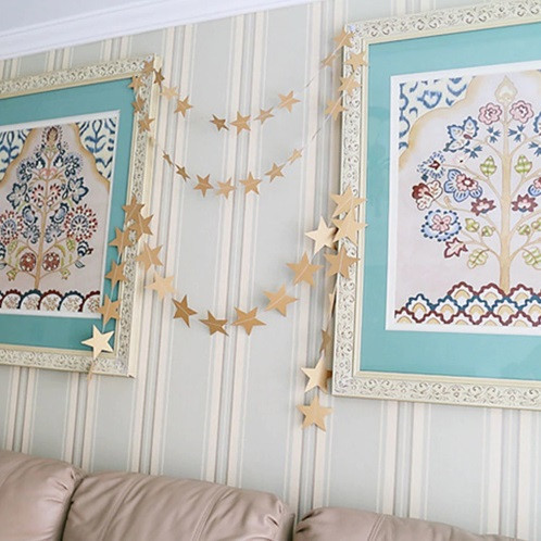 Гірлянда зірочки на нитці матові 4 м на 10 см золотистий Київ - фото 3