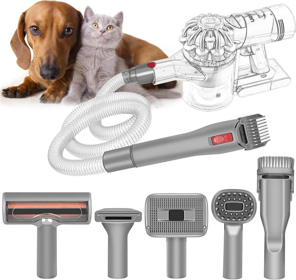 Триммер для тварин Italdos Grooming Kit Silver сумісний з Dyson V7 V8 V10 V11 V15 керамічний ніж 1 мм набір насадок для стриження Київ - фото 1