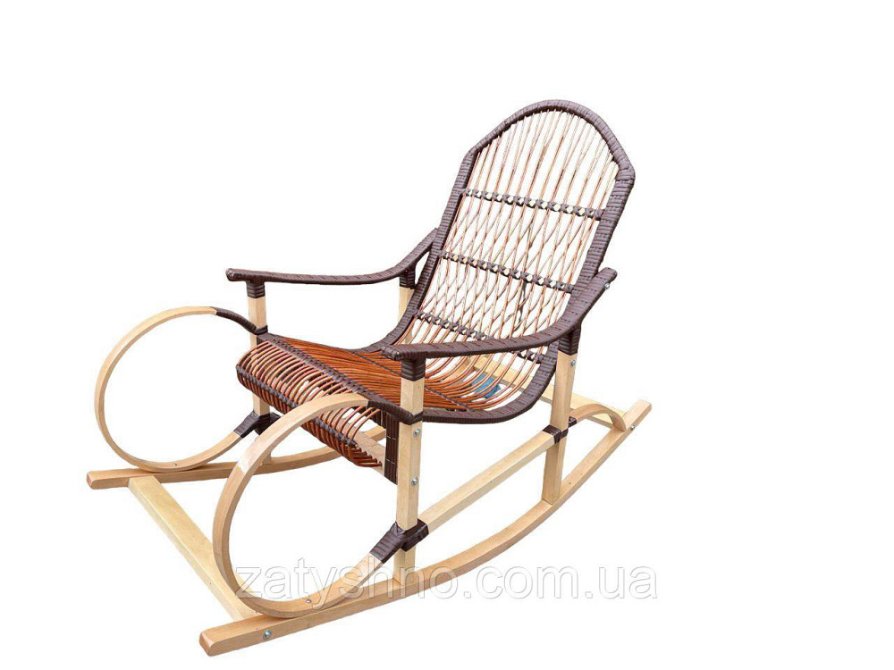 Кресло-качалка деревяная плетеная из лозы Киев - изображение 2