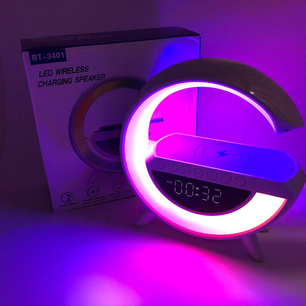 Настольный ночник с беспроводной зарядкой для телефона G-Smart BT-3401, Умная настольная лампа ночник QE-83 Львов - изображение 12
