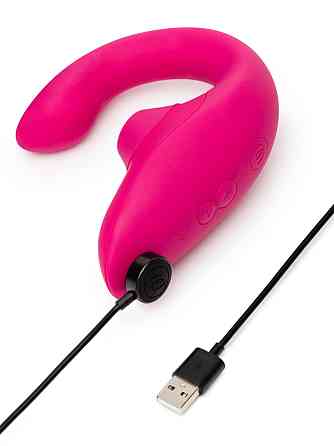 Стимулятор точки G и клитора Womanizer Blend Pink вакуум и вибрация, ярко розовый Sex Aura Киев