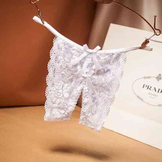 Трусики з відкритим доступом білі - розмір універсальний, резинка до 84см Київ