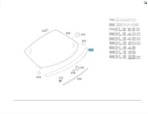 Mercedes-Benz  A2927900000 9799 Спойлер на кришці багажника GLE Coupe C292 Одеса
