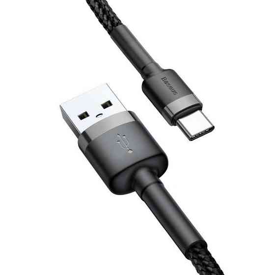 Кабель USB - Type-C Baseus Cafule Cable 3A 2m колір сіро-чорний CATKLF-CG1 Одеса