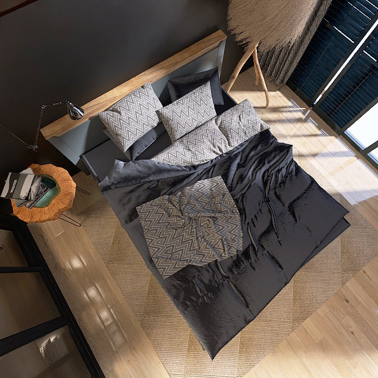 Кровать двуспальная Эверест Нордик-1400 (ламельный каркас) 140х200 см Графит + Дуб крафт золотой (DTM-5550) Львов - изображение 7