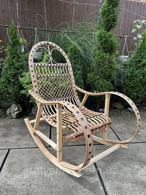 Кресло качалка плетеная кофейная  ротанг Киев - изображение 2