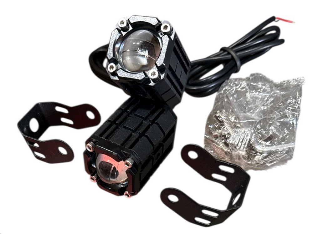 Фара дополнительного свеча LED 18 REC белая с желтым + стробоскоп 1 линза 13,5*13*50мм 9-60V.10W 2000LM 6000/3000k 2 шт Мукачево - изображение 1