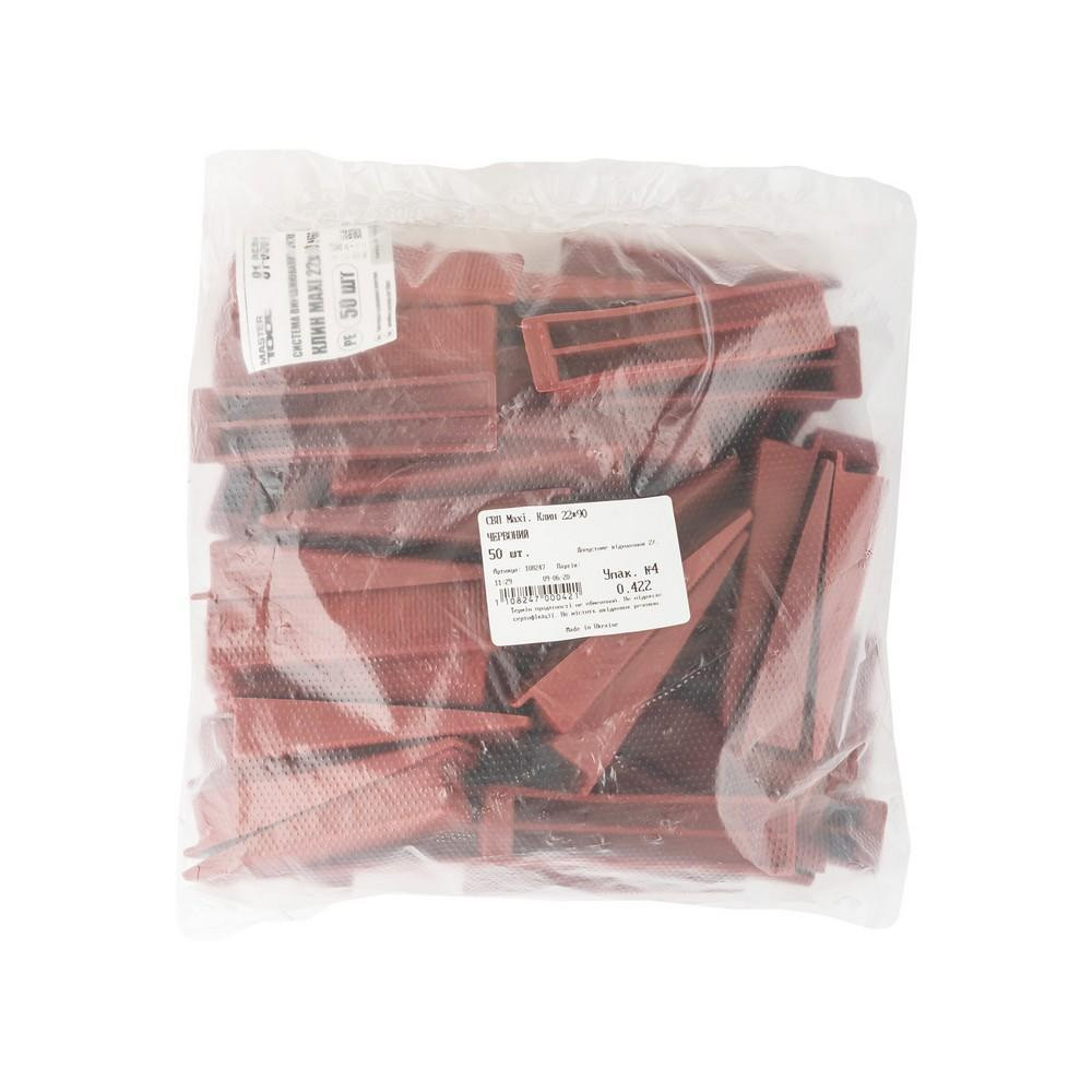 Система вирівнювання плитки MAXI Клин 22*90мм Mastertool 81-0501 (50 шт) Харків - фото 2