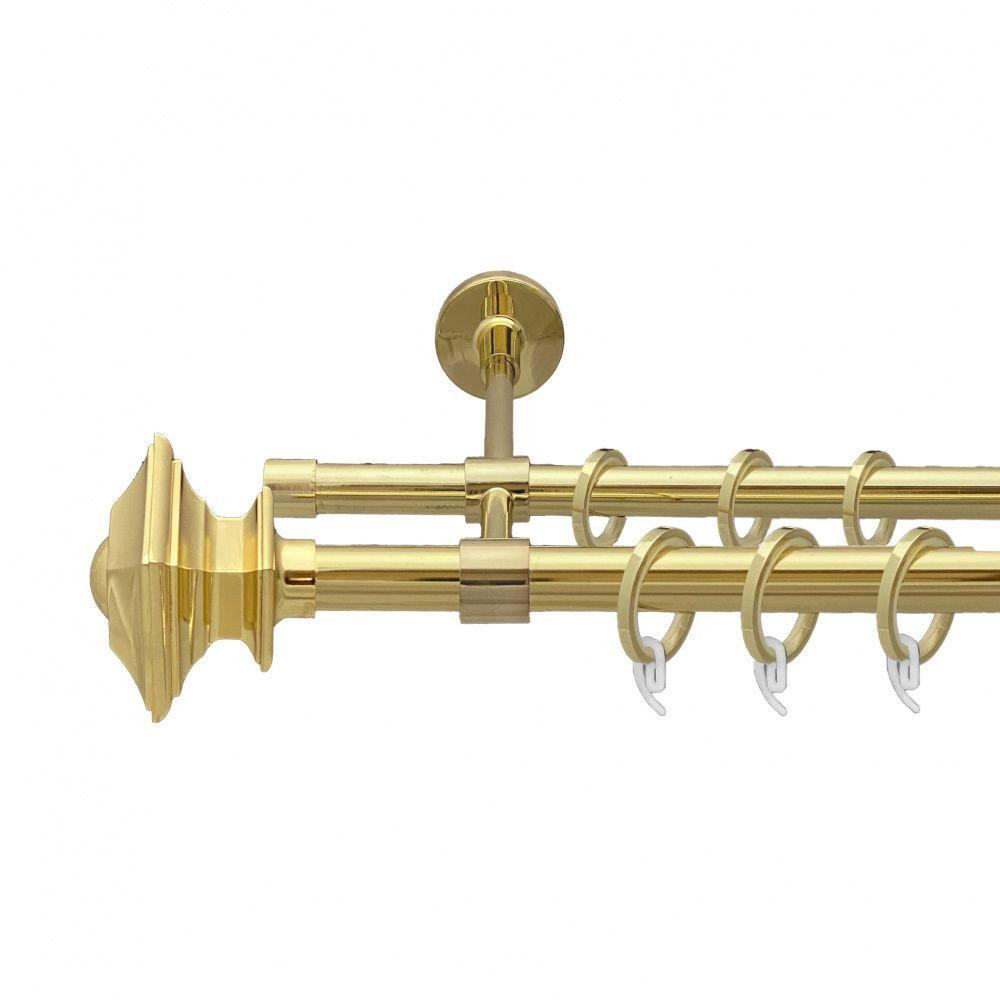 Карниз Orvit Борджеза металевий дворядний закритий гладка труба кільце фасонне металеве  Золото 19\16 мм 200 Львов - изображение 1