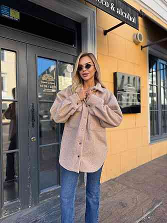 Жіноча тепла оверсайз сорочка на кнопках альпака барашек Одеса