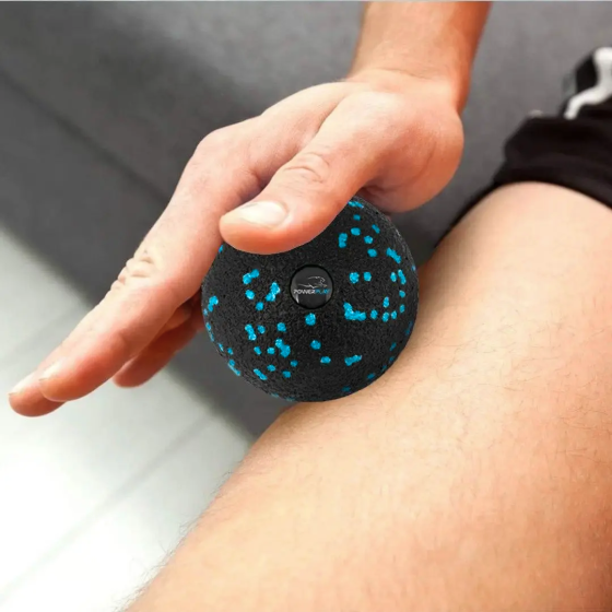 Масажний м'яч PowerPlay PP-4350 Epp Massage Ball (d8) Чорно/Блакитний Каменское