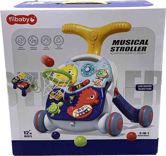 Каталка-ходунки Tiibaby ігровий центр 3 в 1 Перші кроки Синій (66548-66549) Чернігів