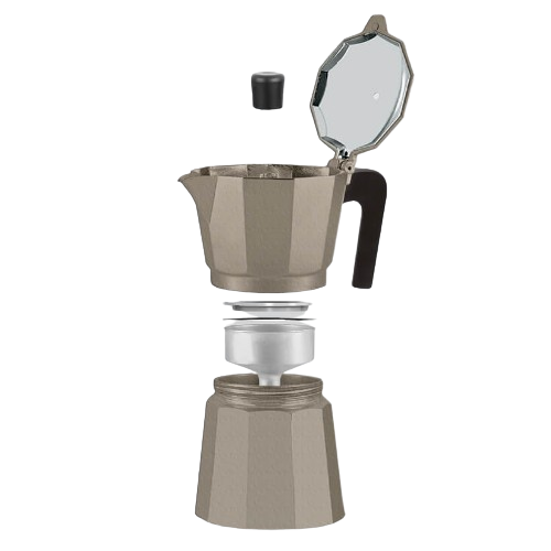 Кавоварка гейзерна 450мл (9 порцій) алюмінієва MR-1666-9-BROWN Espresso Moka Maestro Житомир