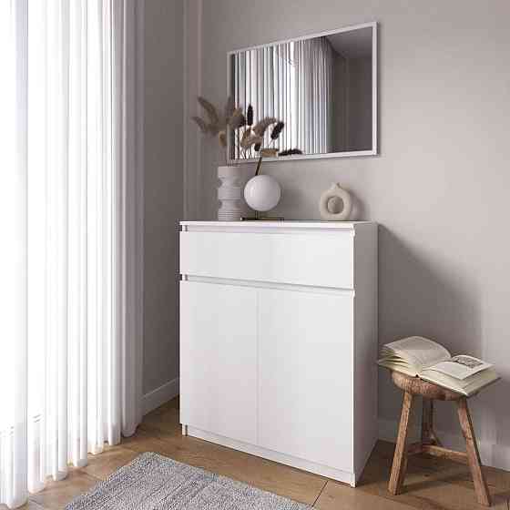 Комод тумба VAYS R-23, з шухлядою та відділенням з полицями, без ручок, ЛДСП, 80×40×98 см - для дому, спальні, передпокою Львів